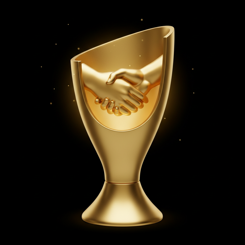 Gold Handshake in Gold Award Figure